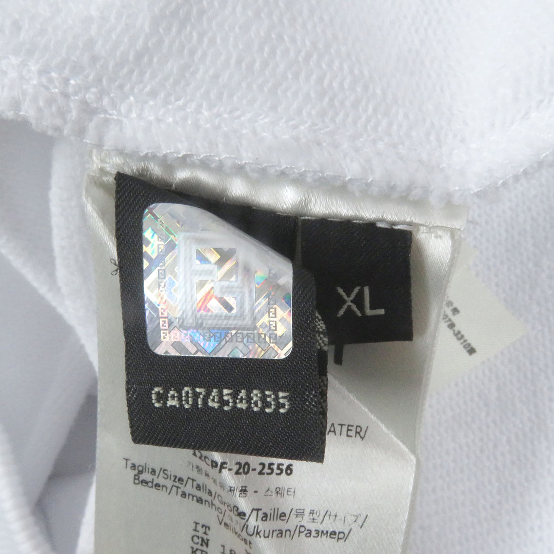 Excellent FENDI sweat Logo embossed sweatshirt white cotton mens XL FY1079