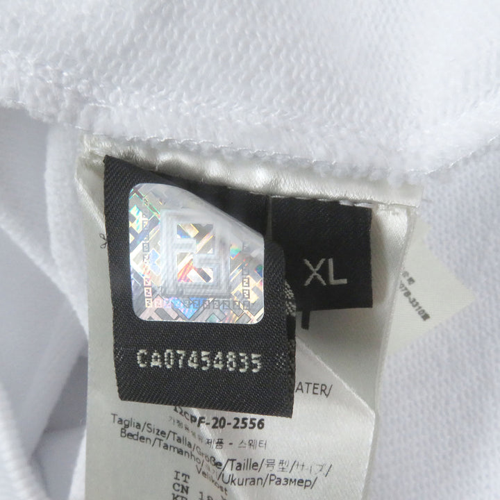 Excellent FENDI sweat Logo embossed sweatshirt white cotton mens XL FY1079