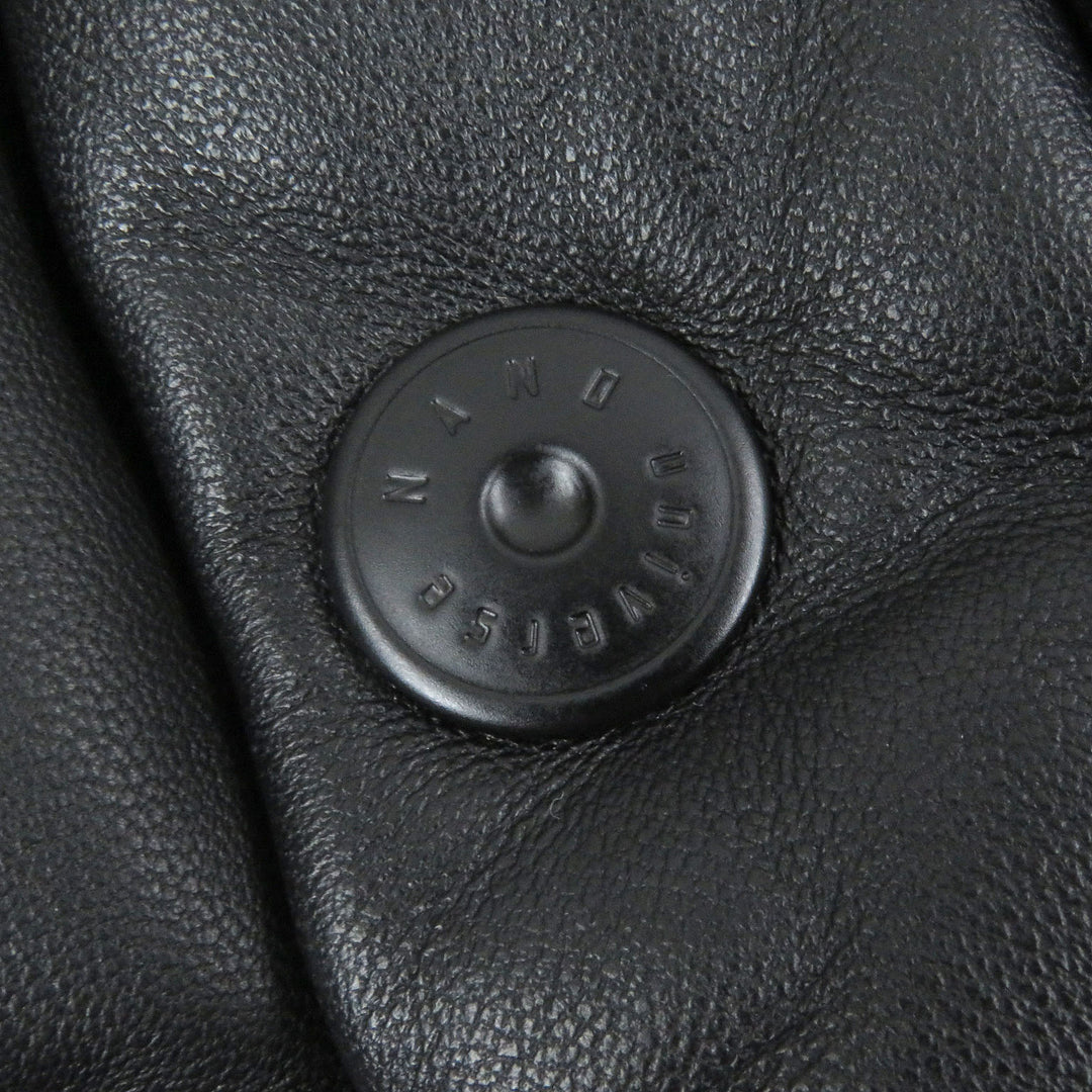 Great nano universe nishikawa DOWN Down jacket Sporty Food black Sheep leather mens M