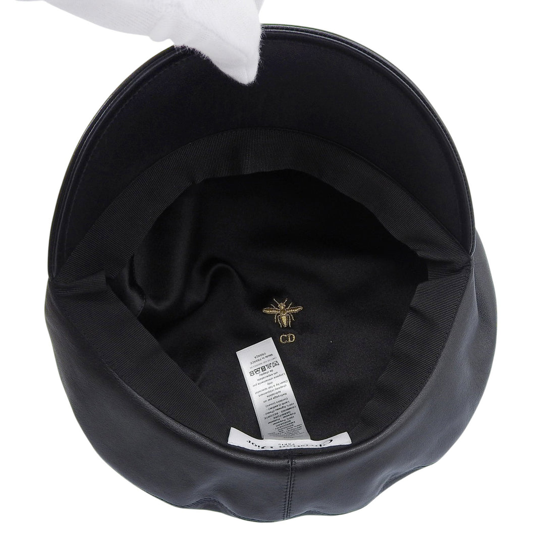 Great Christian Dior Casquette black Lamb leather Women 58 05DPA918G700