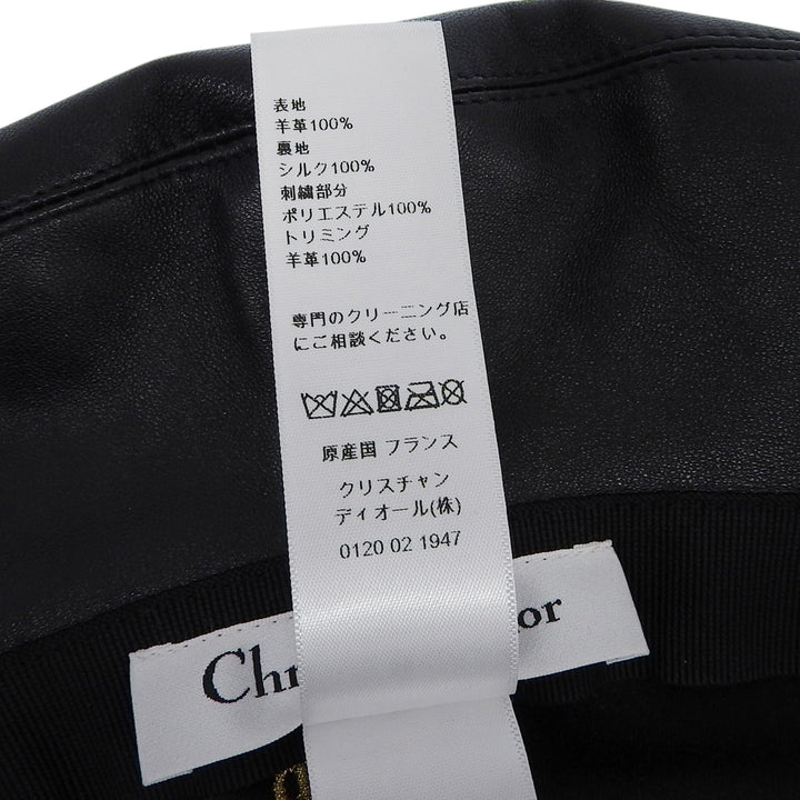 Great Christian Dior Casquette black Lamb leather Women 58 05DPA918G700