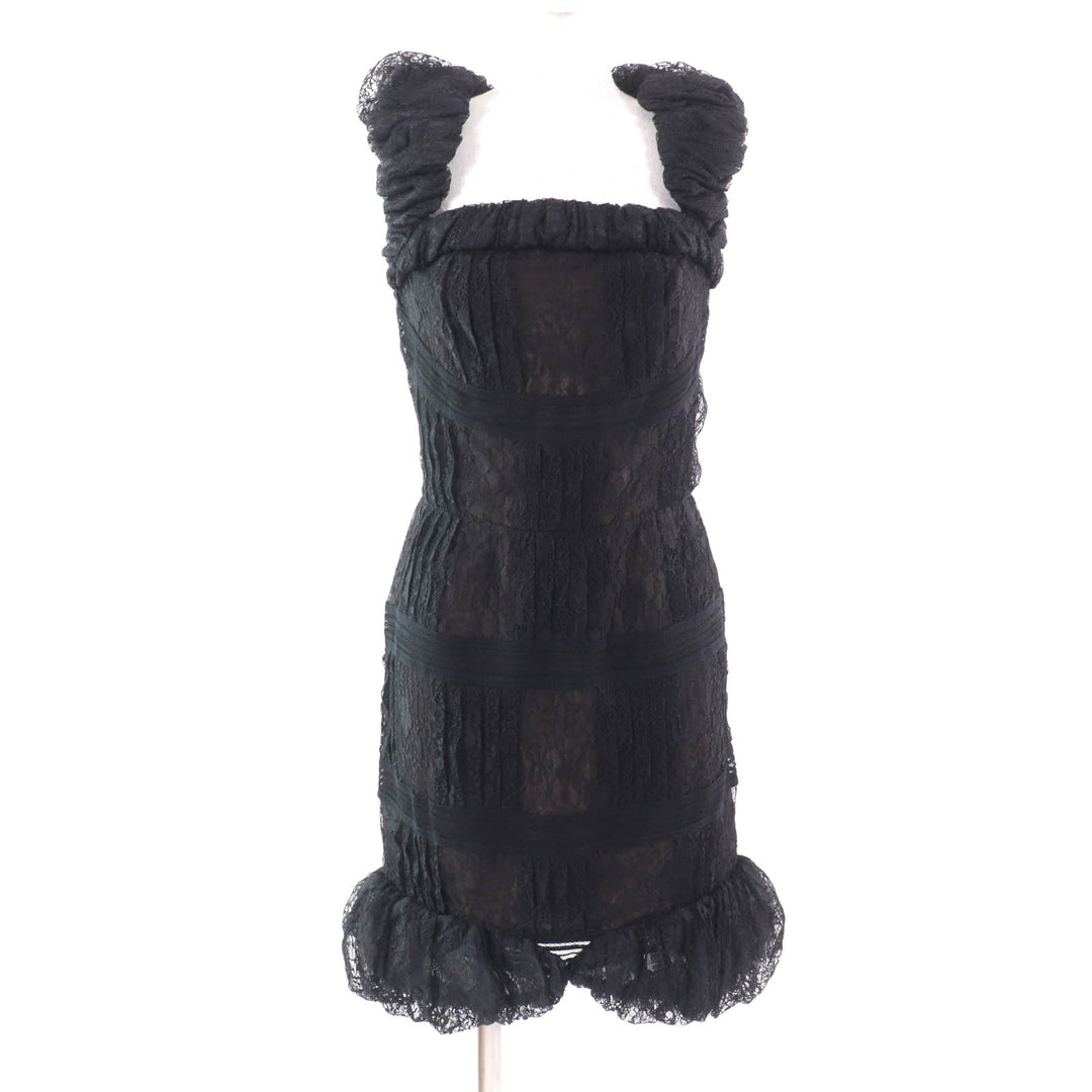 Excellent CHANEL one piece black cotton Women 38 09C P34753