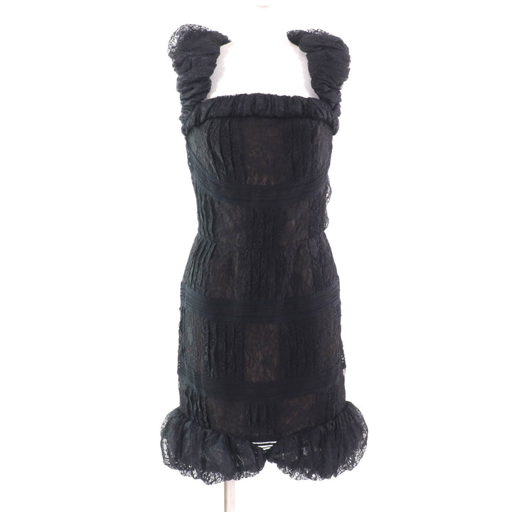 Excellent CHANEL one piece black cotton Women 38 09C P34753