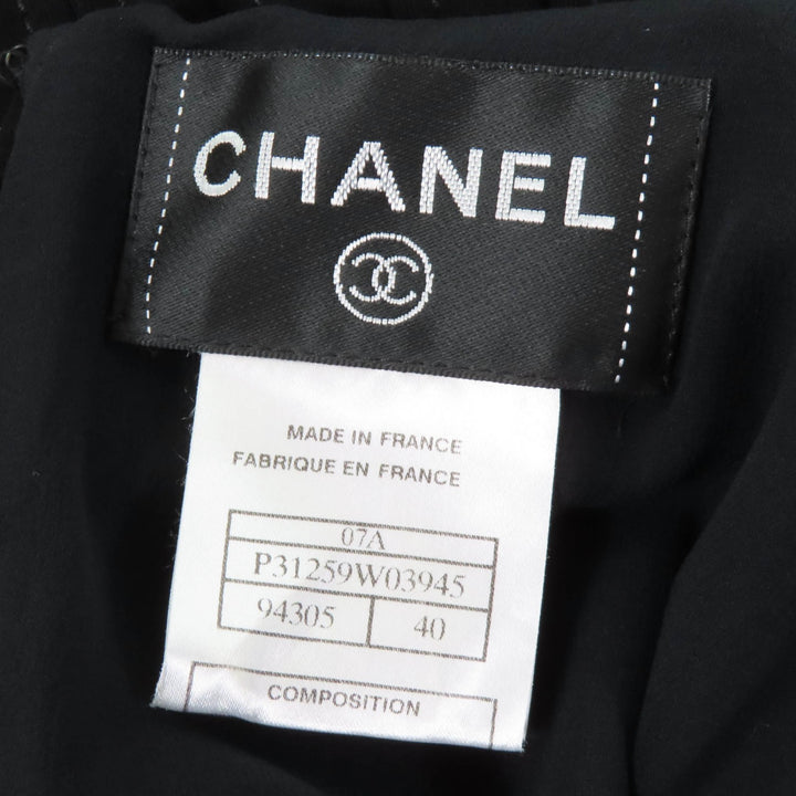 Excellent CHANEL Little Black Dress Little Black Silk COCO Mark black 40 07A