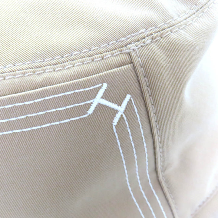 Pristine HERMES hat Fred Stitch Embroidered H bucket hat cotton mens