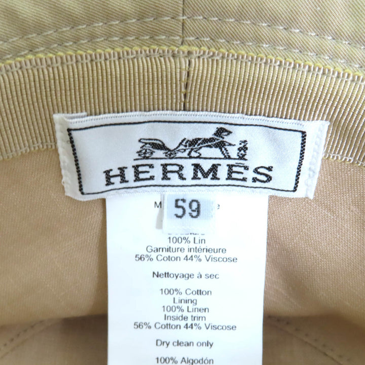 Pristine HERMES hat Fred Stitch Embroidered H bucket hat cotton mens