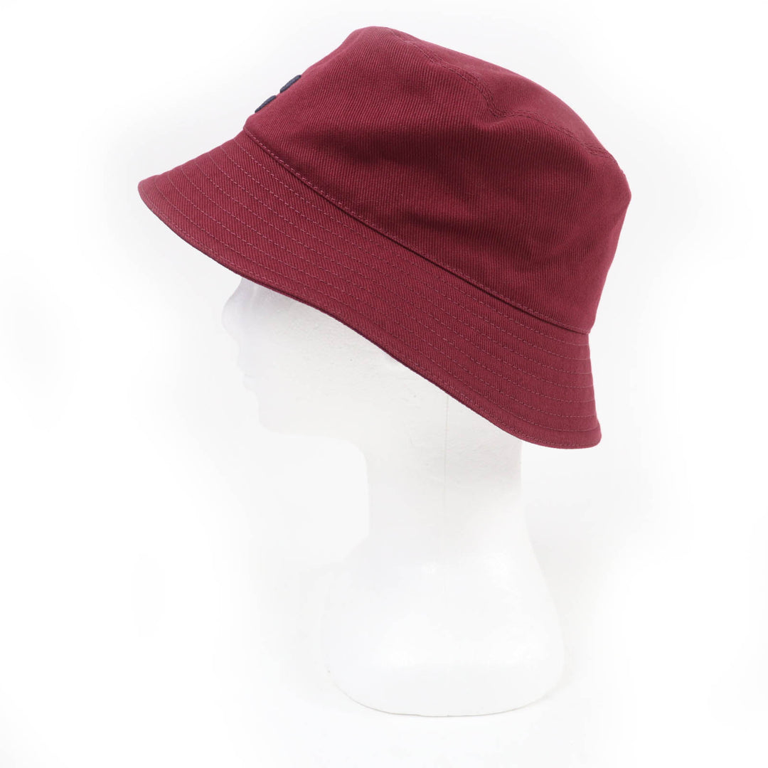 Excellent MIUMIU hat Embroidered logo bucket hat Bordeaux cotton Women M 5HC196