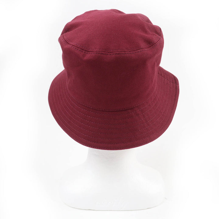 Excellent MIUMIU hat Embroidered logo bucket hat Bordeaux cotton Women M 5HC196