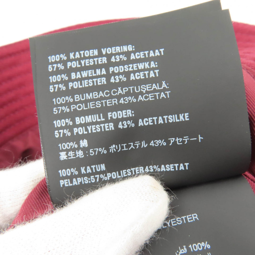 Excellent MIUMIU hat Embroidered logo bucket hat Bordeaux cotton Women M 5HC196