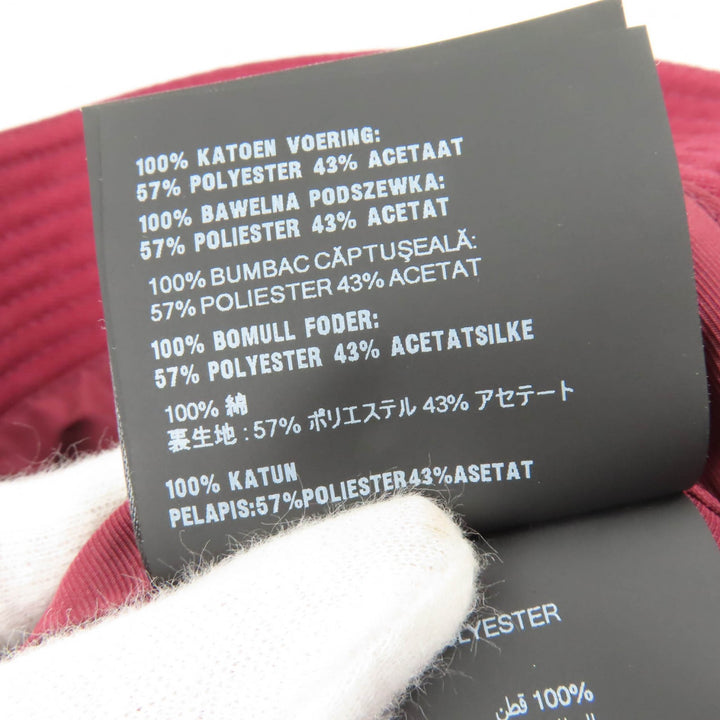 Excellent MIUMIU hat Embroidered logo bucket hat Bordeaux cotton Women M 5HC196