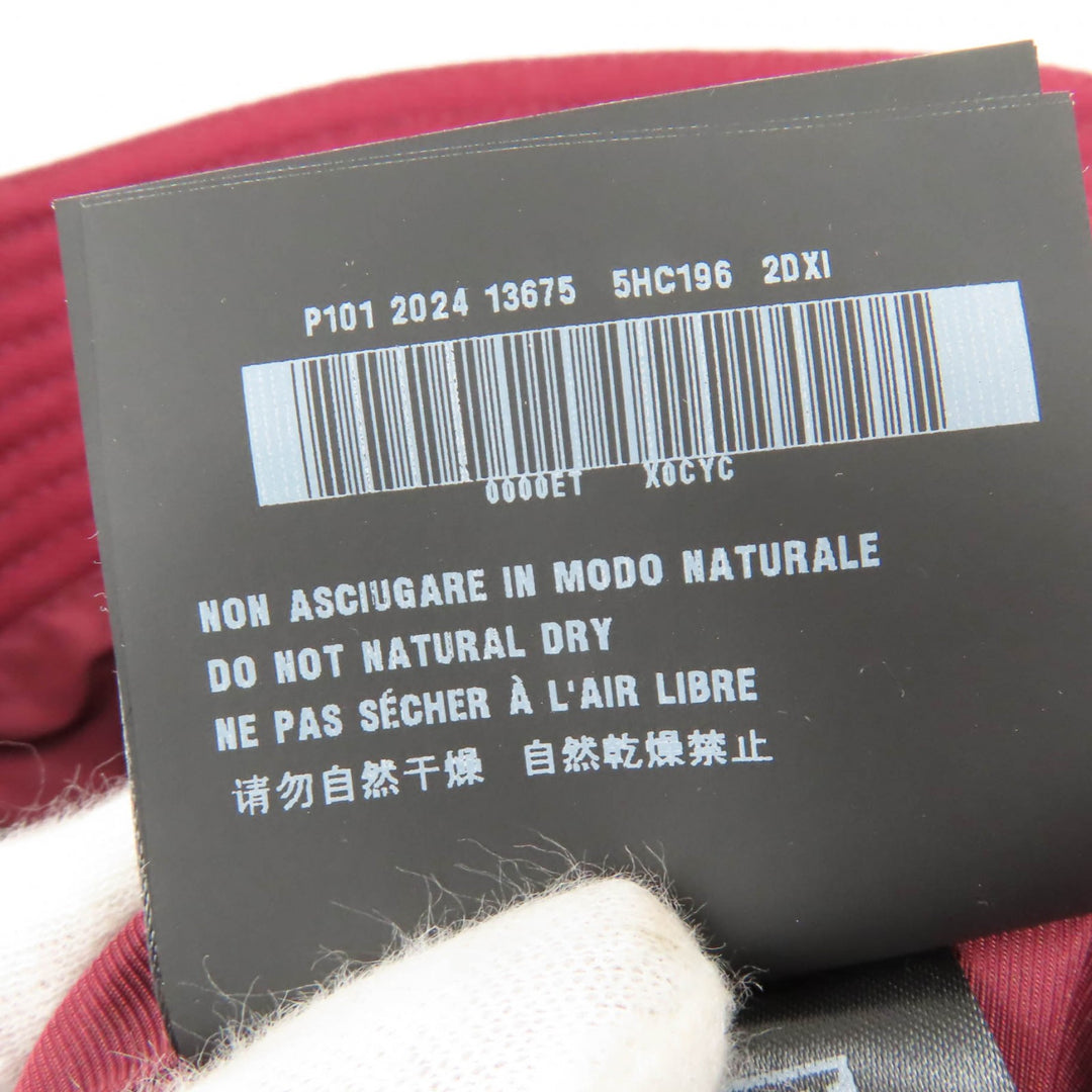 Excellent MIUMIU hat Embroidered logo bucket hat Bordeaux cotton Women M 5HC196
