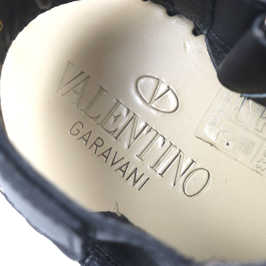 Excellent VALENTINO Sandals Dragon Embroidery Strap Black khaki leather mens 40