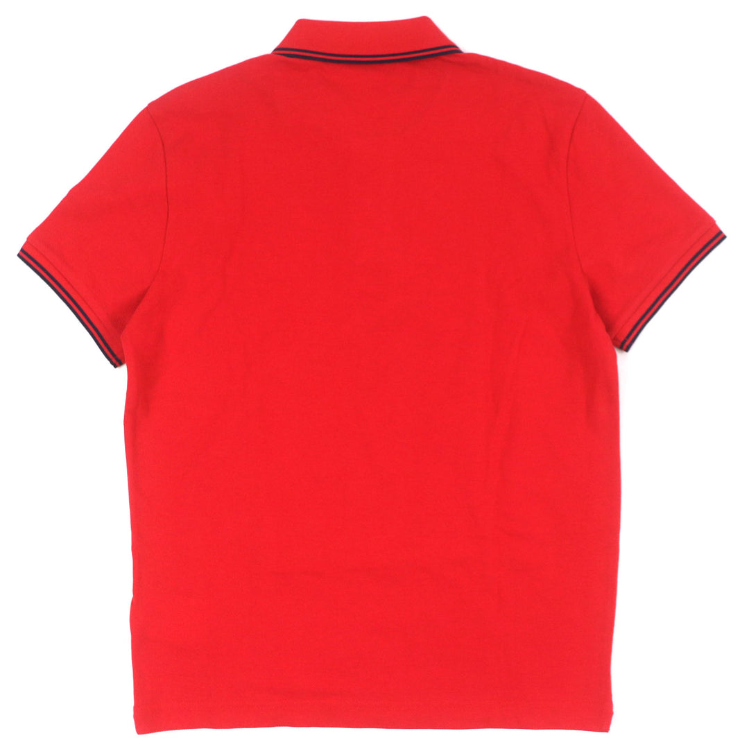 Pristine MONCLER Short sleeve polo shirt Logo button Patch Short sleeve Red