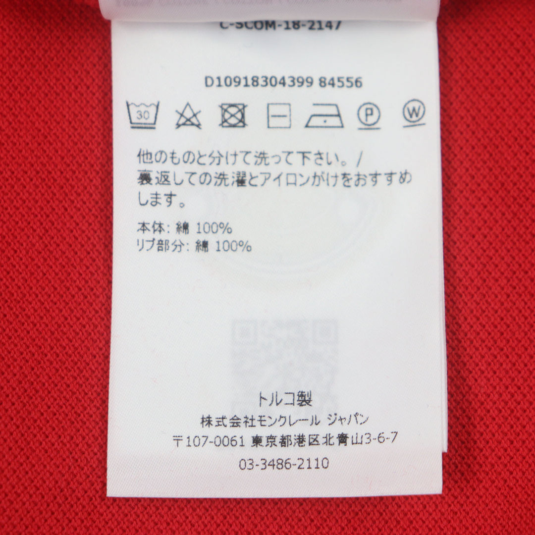 Pristine MONCLER Short sleeve polo shirt Logo button Patch Short sleeve Red