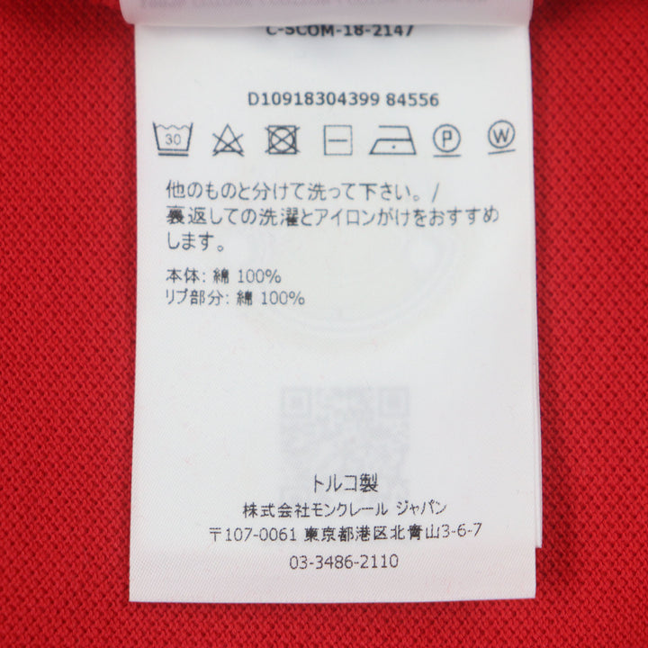 Pristine MONCLER Short sleeve polo shirt Logo button Patch Short sleeve Red