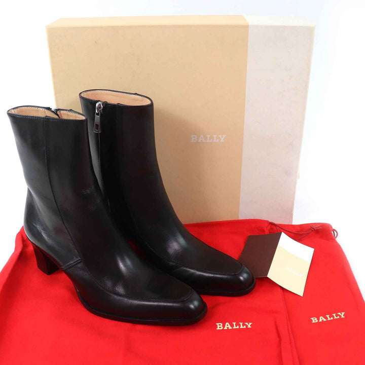 Excellent BALLY Ankle boots TIURA-FE Side zip short boots black leather Women