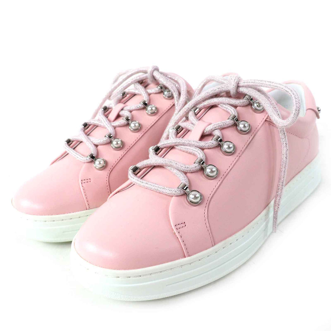 Pristine JIMMY CHOO Low cut sneakers ANTIBES/F Antibes Powder pink leather