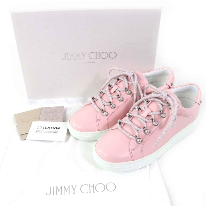 Pristine JIMMY CHOO Low cut sneakers ANTIBES/F Antibes Powder pink leather