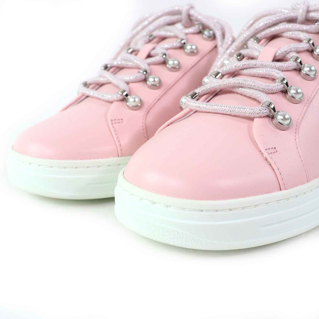 Pristine JIMMY CHOO Low cut sneakers ANTIBES/F Antibes Powder pink leather