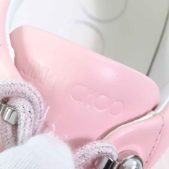 Pristine JIMMY CHOO Low cut sneakers ANTIBES/F Antibes Powder pink leather