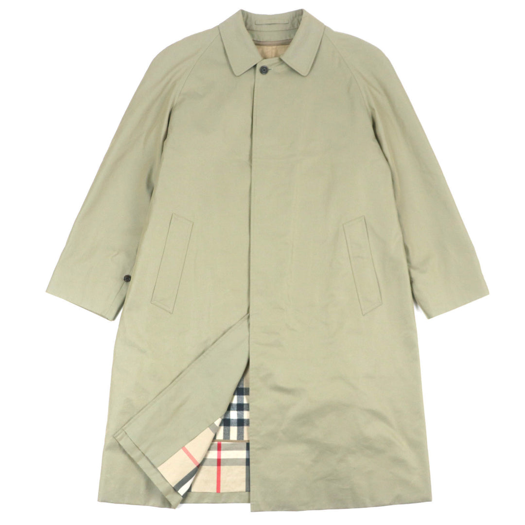 Very Good BURBERRY LONDON coat Nova check pattern lining Cashmere blend khaki wool mens