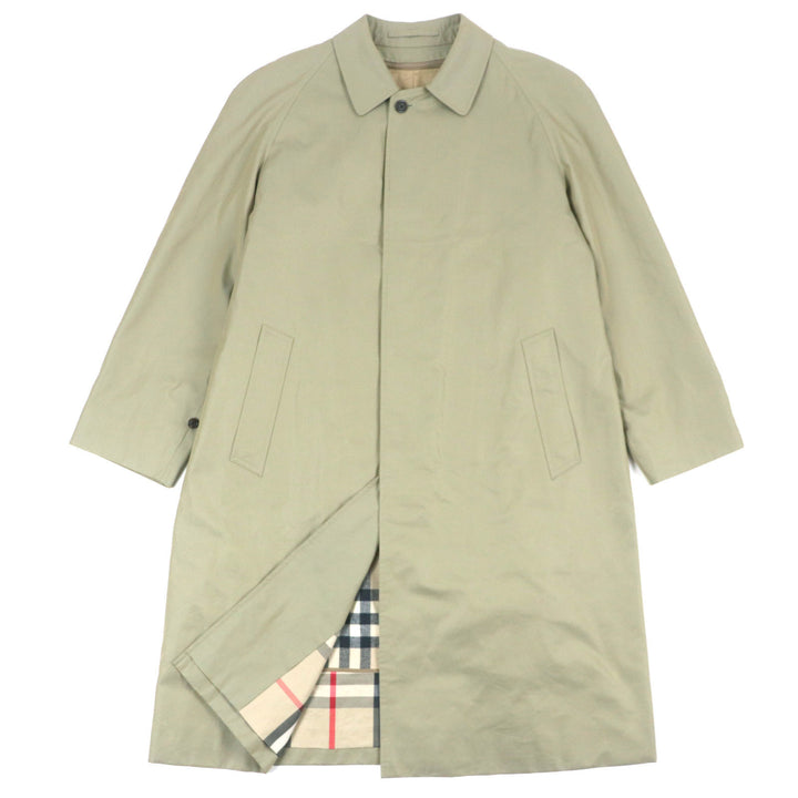Very Good BURBERRY LONDON coat Nova check pattern lining Cashmere blend khaki wool mens
