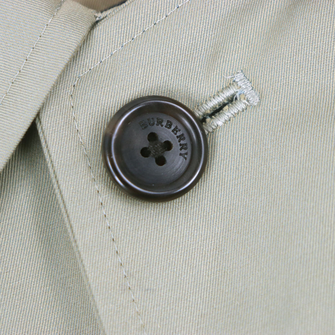 Very Good BURBERRY LONDON coat Nova check pattern lining Cashmere blend khaki wool mens