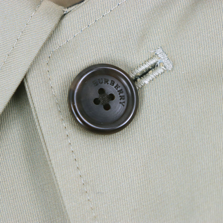 Very Good BURBERRY LONDON coat Nova check pattern lining Cashmere blend khaki wool mens