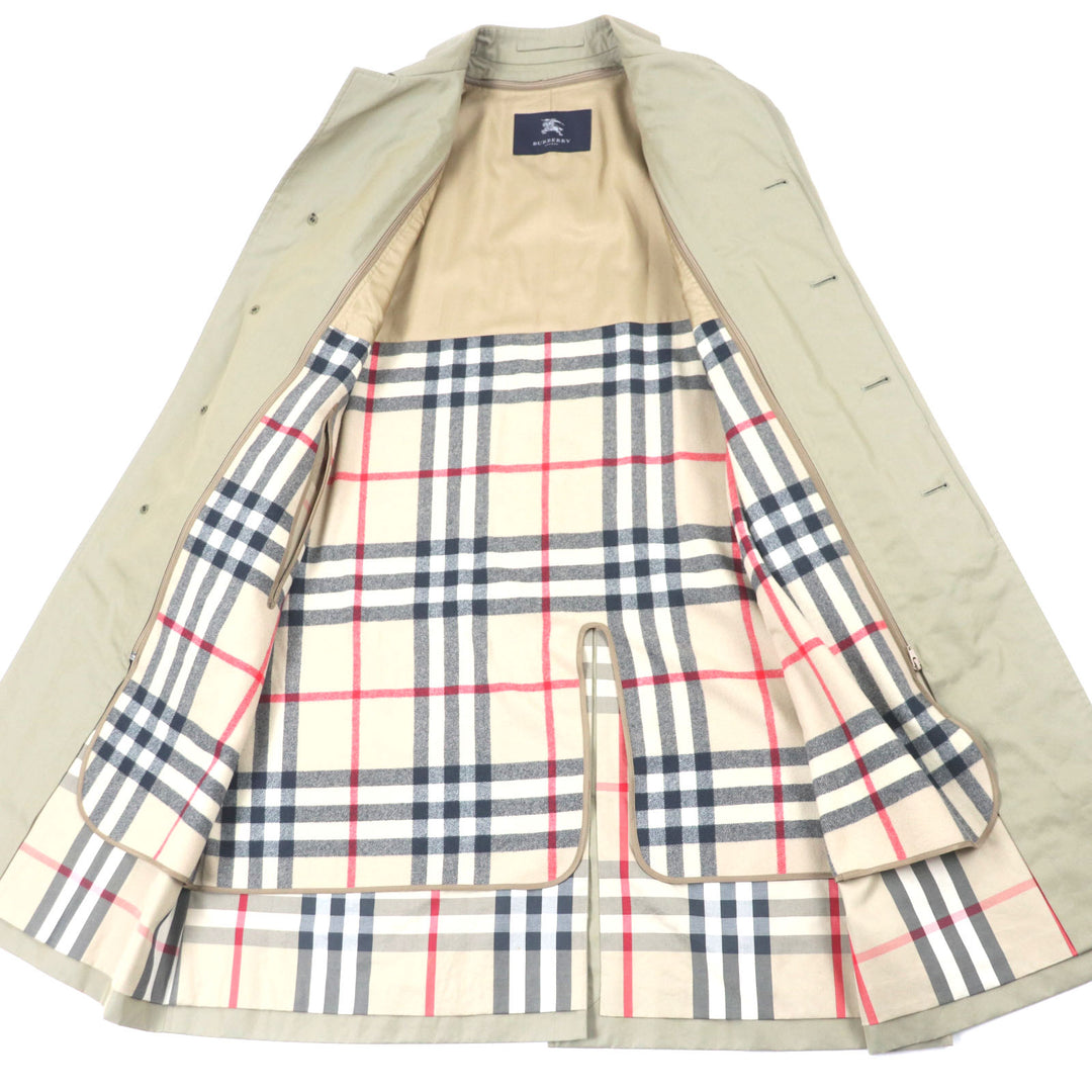 Very Good BURBERRY LONDON coat Nova check pattern lining Cashmere blend khaki wool mens