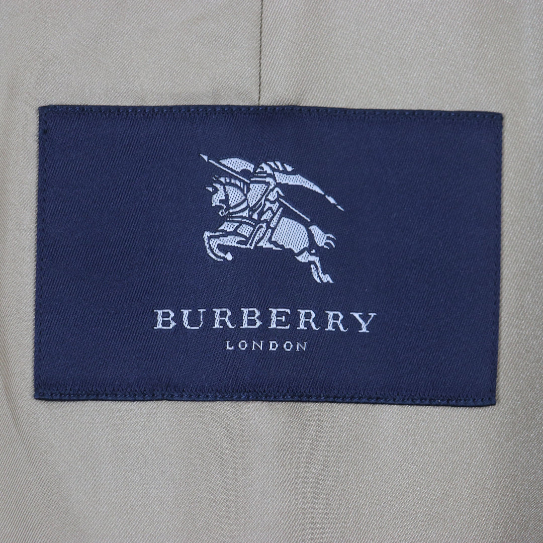 Very Good BURBERRY LONDON coat Nova check pattern lining Cashmere blend khaki wool mens