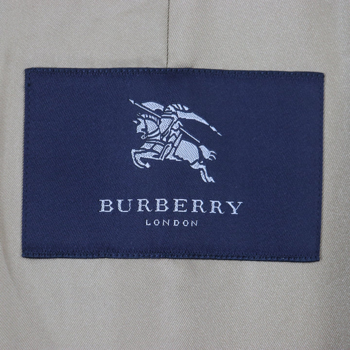 Very Good BURBERRY LONDON coat Nova check pattern lining Cashmere blend khaki wool mens