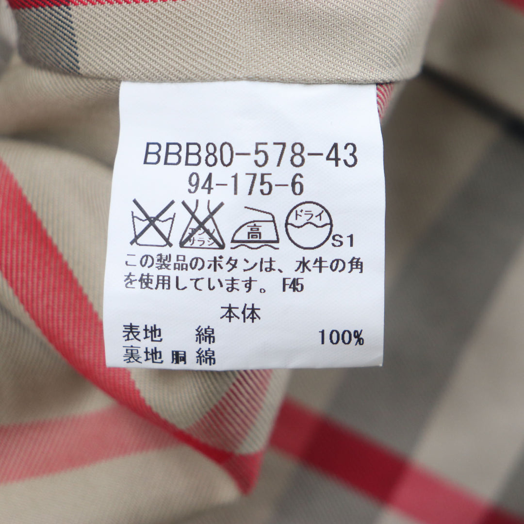 Very Good BURBERRY LONDON coat Nova check pattern lining Cashmere blend khaki wool mens