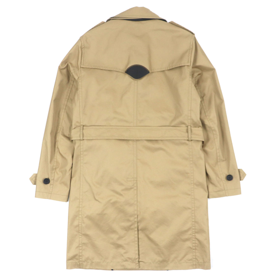 Excellent COACH trench coat Logo button Lamb leather Camel cotton mens XS F33778