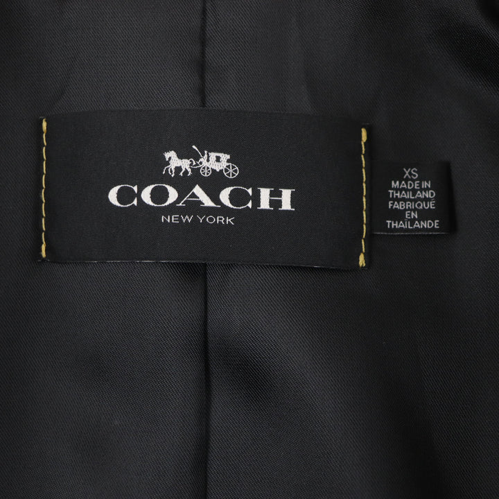 Excellent COACH trench coat Logo button Lamb leather Camel cotton mens XS F33778