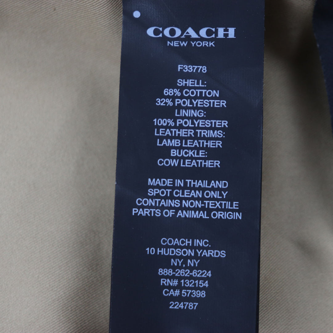 Excellent COACH trench coat Logo button Lamb leather Camel cotton mens XS F33778