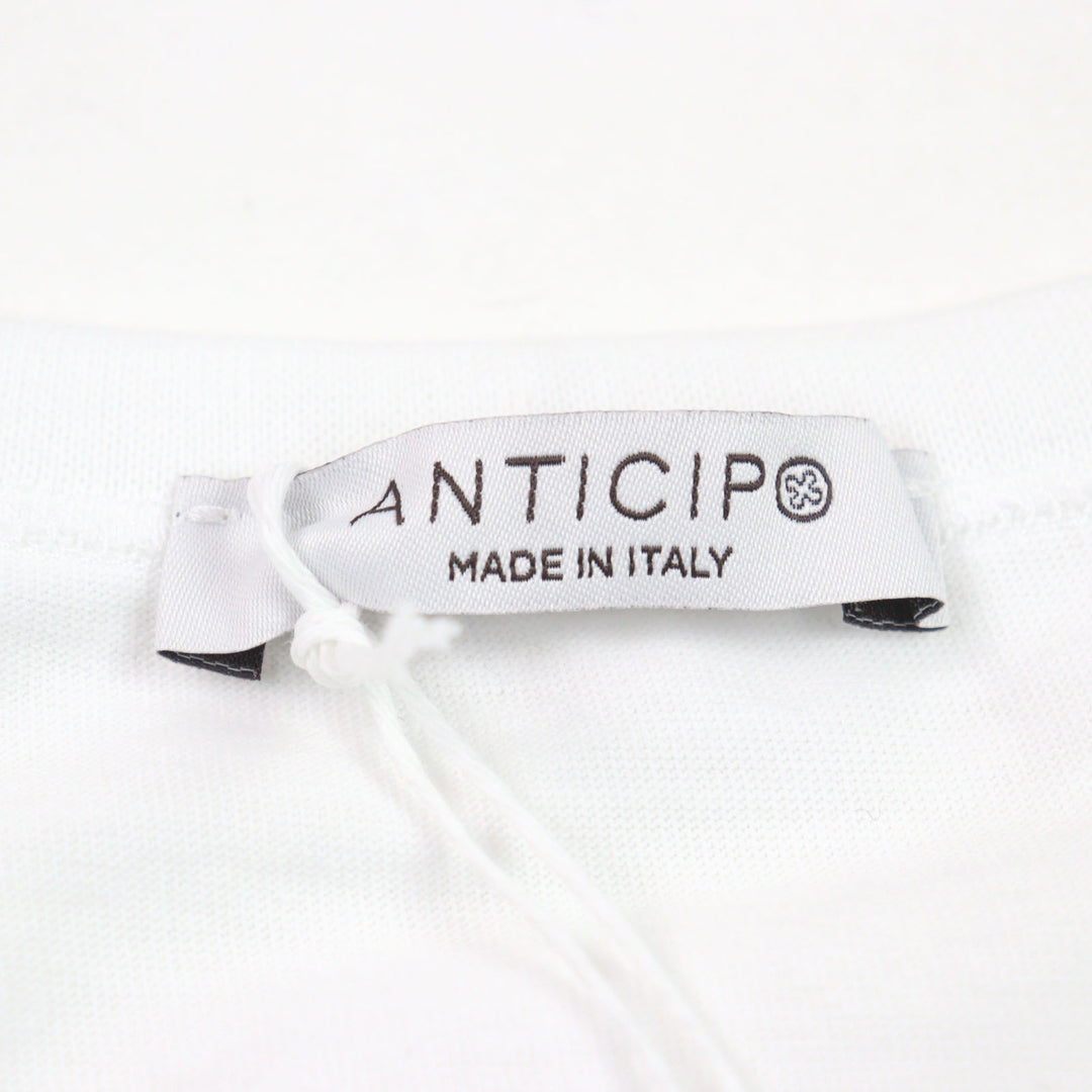 Pristine ANTICIPO Short sleeve T-shirt INZOLIA ribbed paneling white cotton