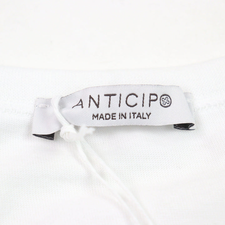 Pristine ANTICIPO Short sleeve T-shirt INZOLIA ribbed paneling white cotton