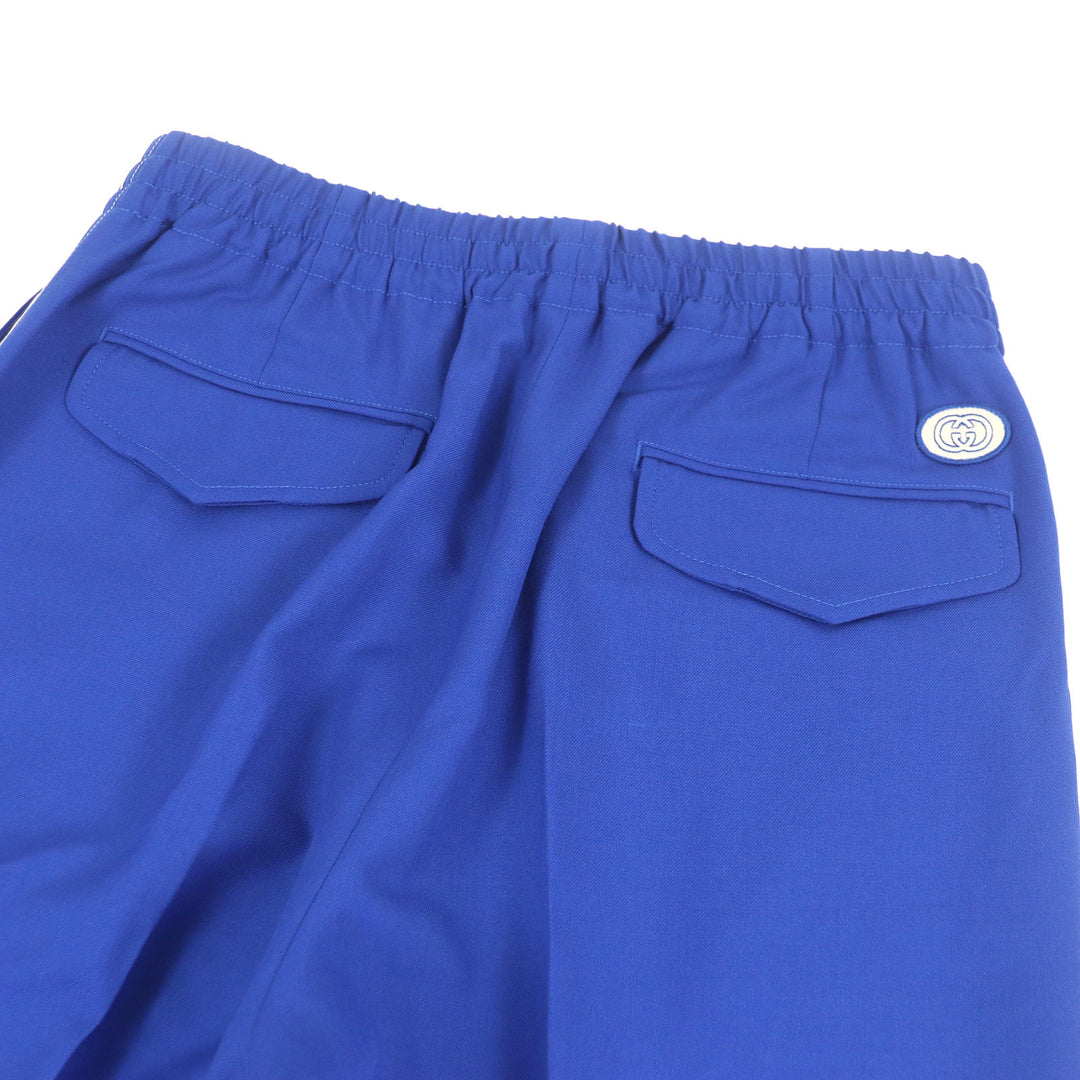 Excellent GUCCI Pants Interlocking G Track blue wool mens 44 742766