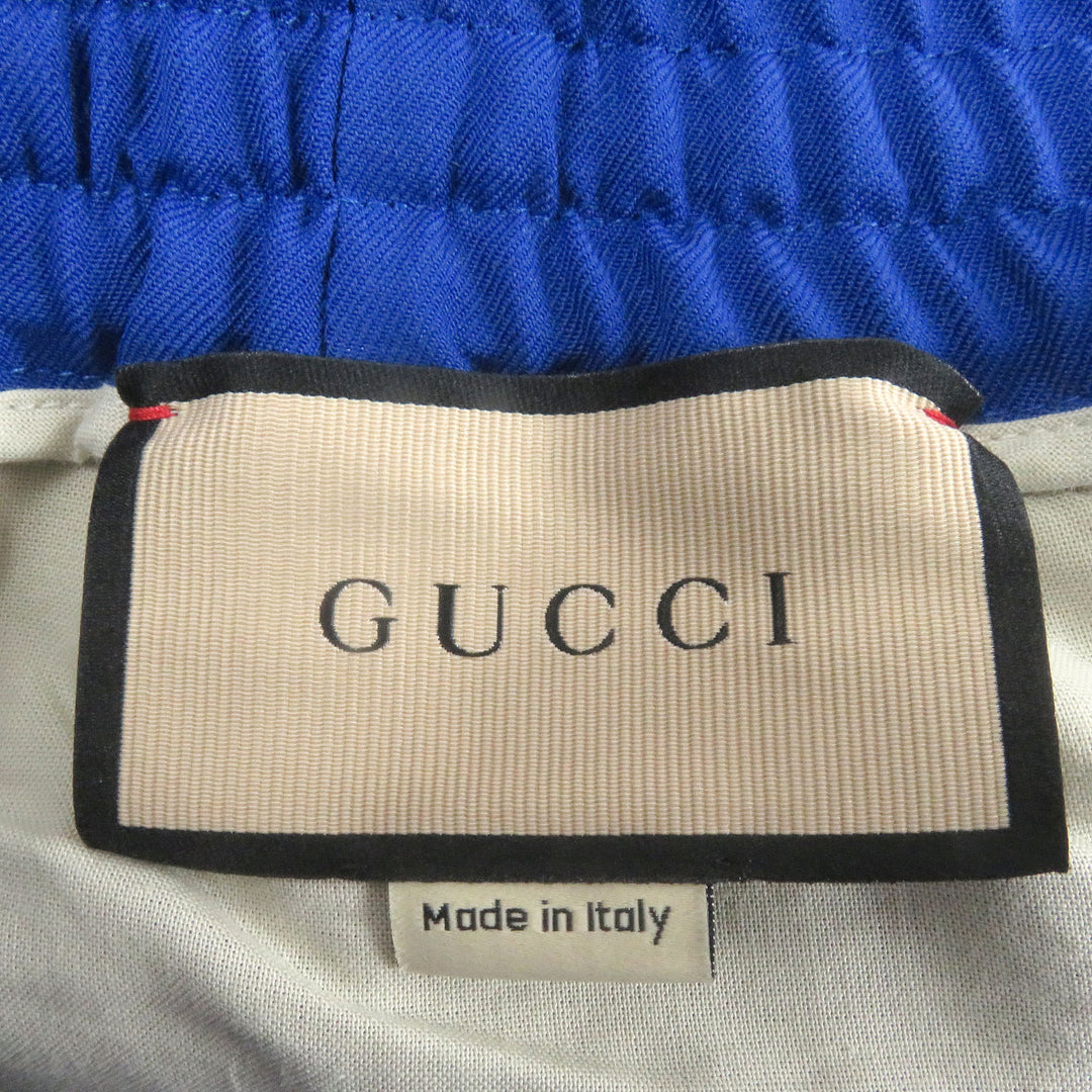 Excellent GUCCI Pants Interlocking G Track blue wool mens 44 742766