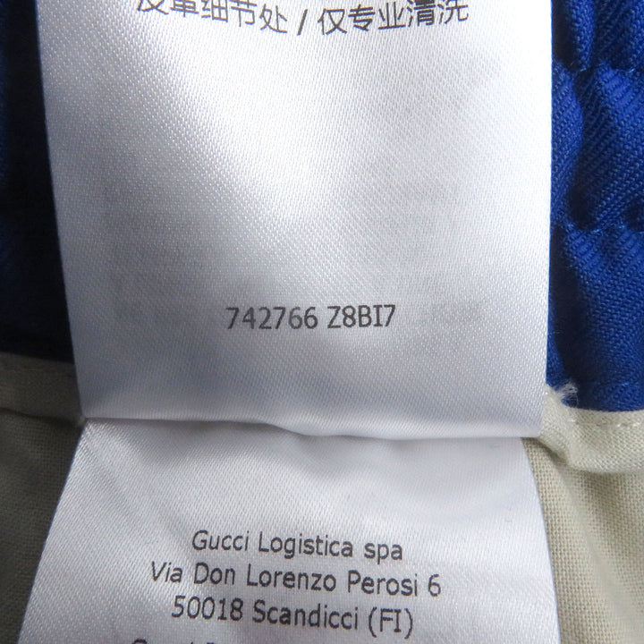 Excellent GUCCI Pants Interlocking G Track blue wool mens 44 742766