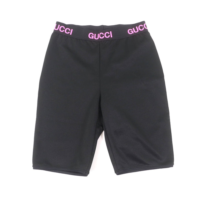 Pristine GUCCI Shorts Logo design biker shorts leggings black cotton Women S