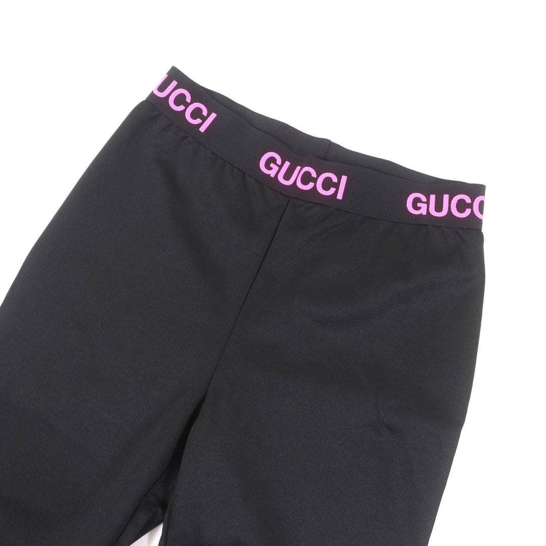 Pristine GUCCI Shorts Logo design biker shorts leggings black cotton Women S