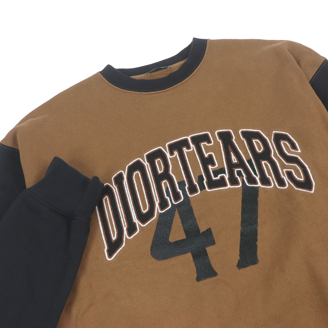 Great DIOR×DENIM TEARS sweat Oversize Brown black cotton mens S 393J679A0807