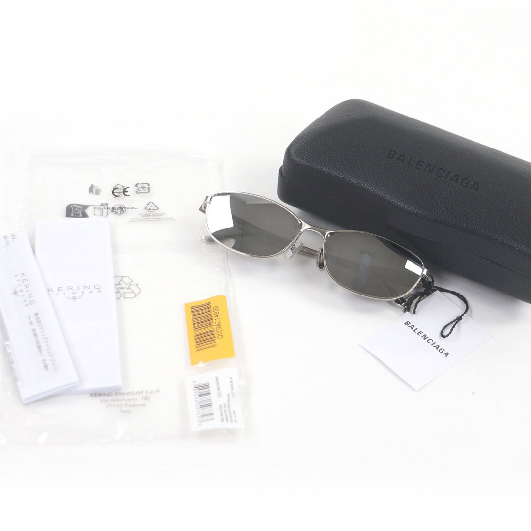 Pristine BALENCIAGA sunglasses mirror lens eyewear Silver mens BB0357SA