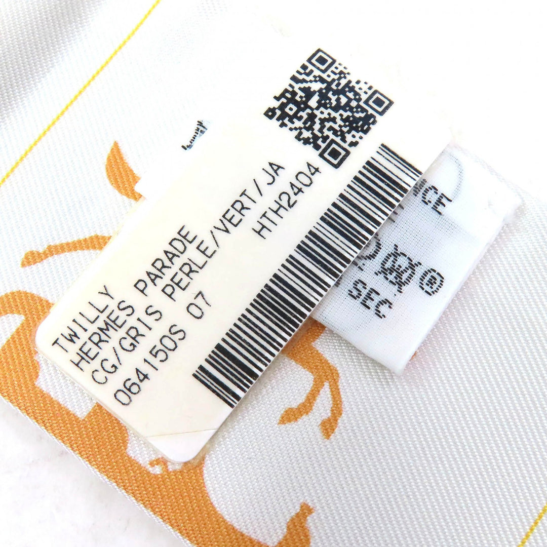Pristine HERMES scarf HERMES PARADE Twilly silk Women 064150S 07