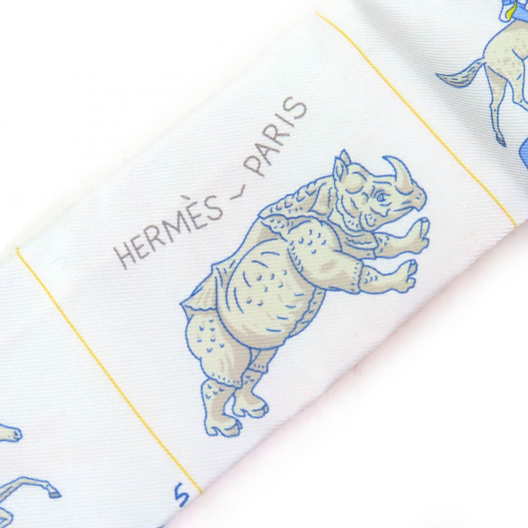 Pristine HERMES scarf HERMES PARADE Twilly silk Women 064150S 07