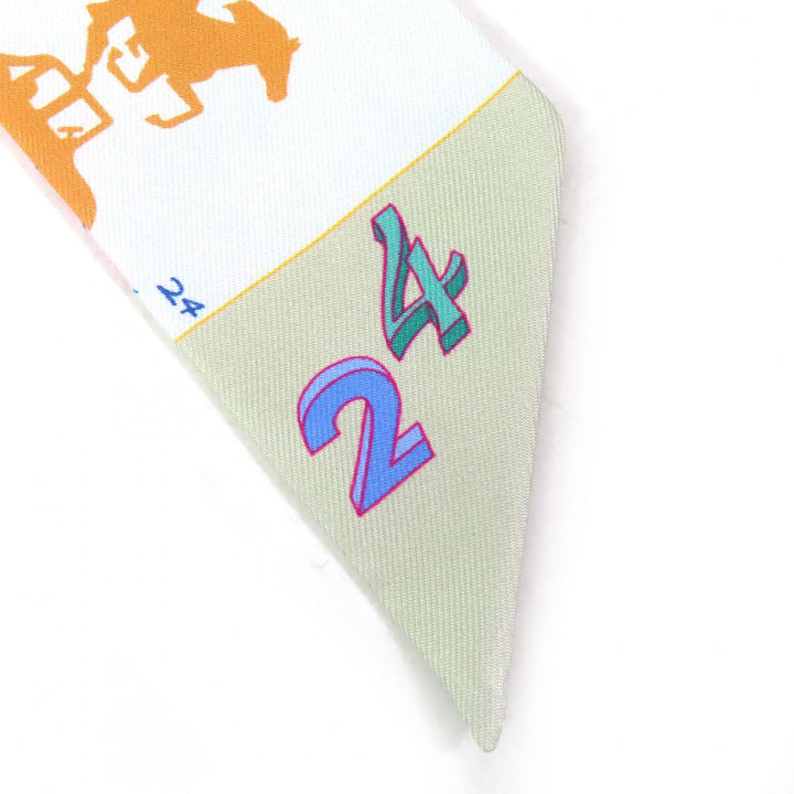 Pristine HERMES scarf HERMES PARADE Twilly silk Women 064150S 07