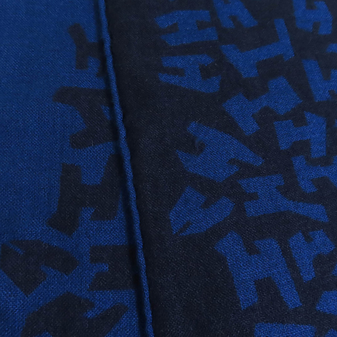 Great HERMES shawl Navy black cashmere Women