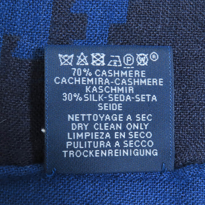 Great HERMES shawl Navy black cashmere Women