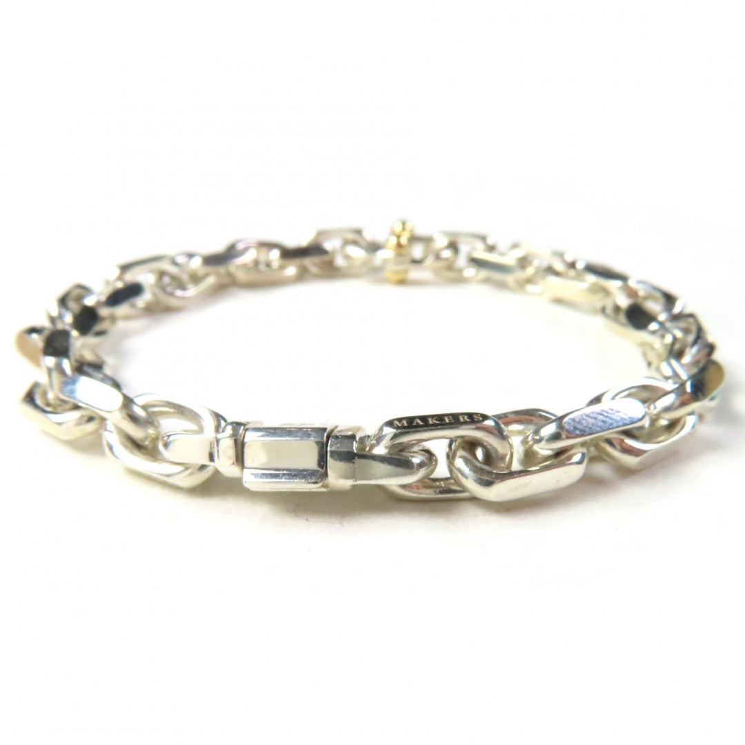 Great TIFFANY&Co. bracelet Makers Narrow Chain Bracelet Silver gold SV925 Women